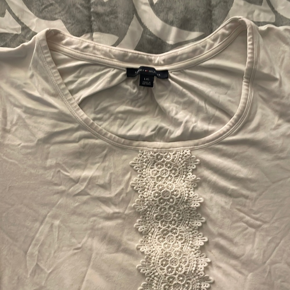 Tommy Hilfiger Short Sleeve Shirt with Lace Details